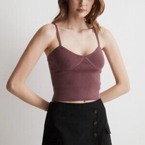 Madewell Corset-Detail Crop Sweater Tank